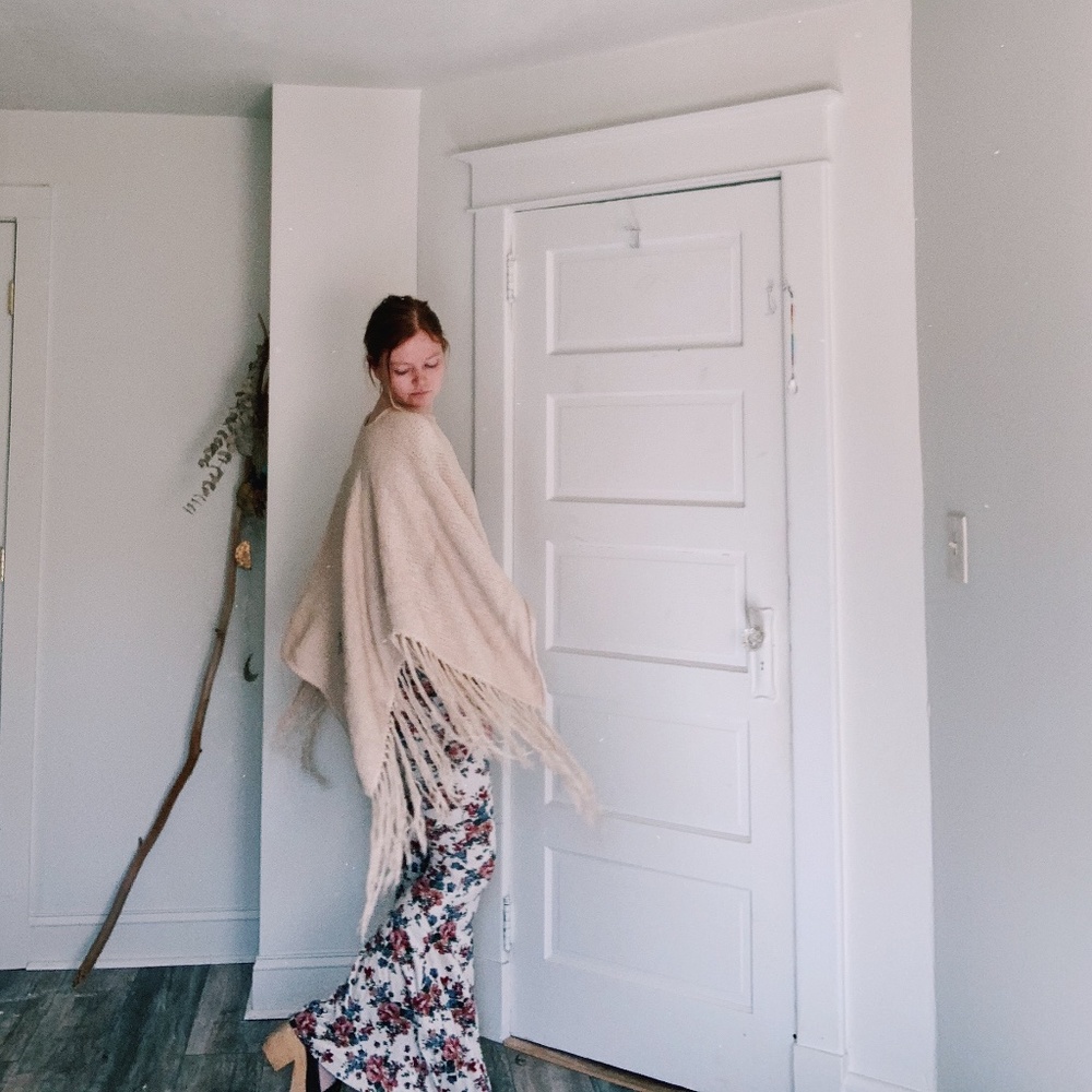 Brandy Melville Floral Bell Bottoms